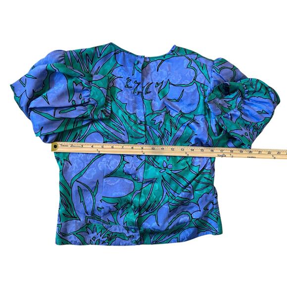 Vintage Rare 100% Silk Tropical Floral 2 Piece Skirt Set Size 6 Made in Korea - Picture 5 of 11